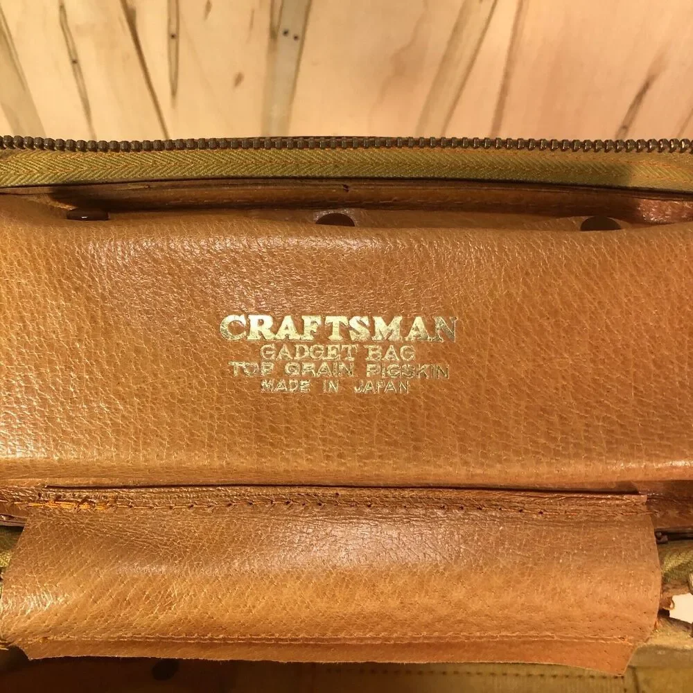 Vintage Craftsman Genuine Pigskin Camera Bag Made in Japan 1950's